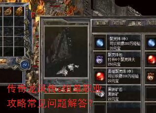 传奇龙凤传s组单职业攻略常见问题解答? 传奇龙凤传s组单职业攻略常见问题解答?