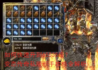 如何快速升到65535级?变态传奇私服新手攻略全解析 如何快速升到65535级?变态传奇私服新手攻略全解析
