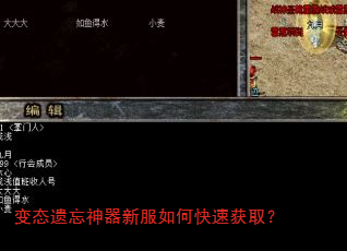 变态遗忘神器新服如何快速获取? 变态遗忘神器新服如何快速获取?