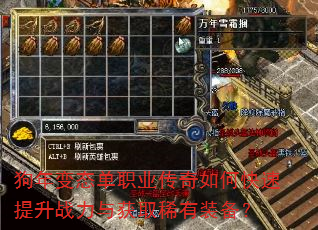狗年变态单职业传奇如何快速提升战力与获取稀有装备? 狗年变态单职业传奇如何快速提升战力与获取稀有装备?