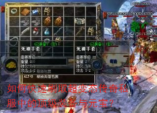 如何快速刷取超变态传奇私服中的顶级装备与元宝? 如何快速刷取超变态传奇私服中的顶级装备与元宝?